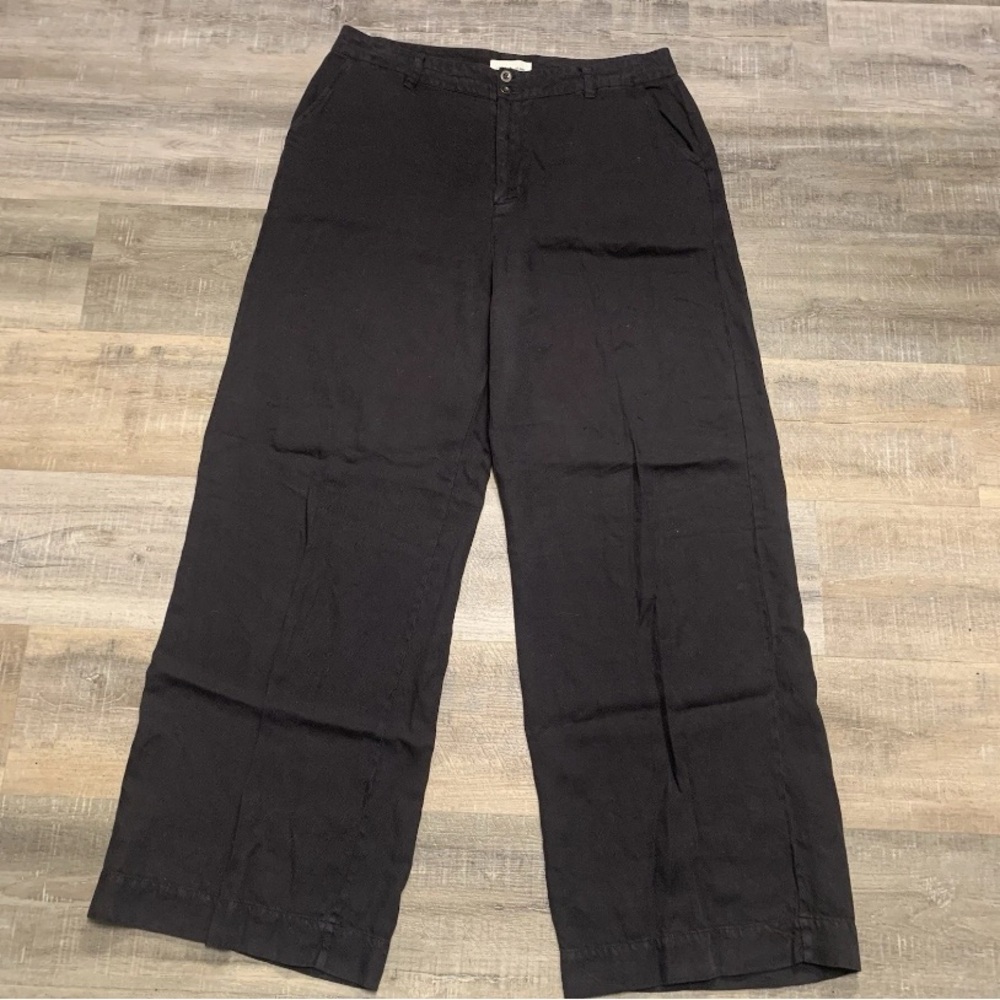 Cloth & Stone Women’s Black Wide Leg Boho Linen Tencel Pants Size 34